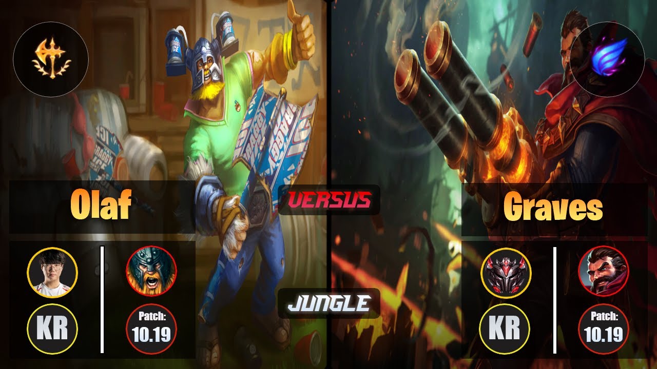 Haru OLAF (Jungle) [Conqueror] VS GRAVES - Grandmaster KR Patch 10.19