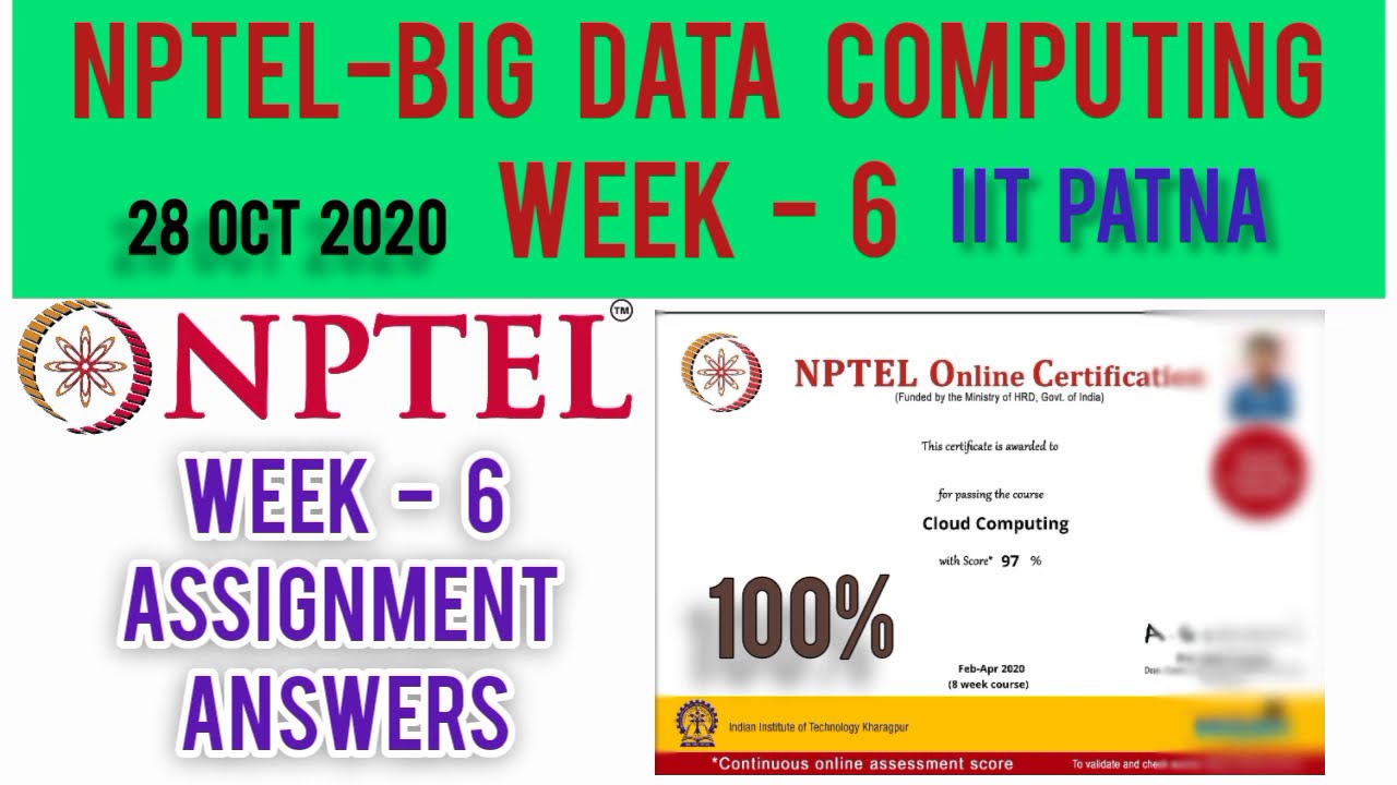 NPTEL: Big Data Computing Assignment 6 Answers | Week 6 Quiz Answers | Big Data Computing IIT PATNA
