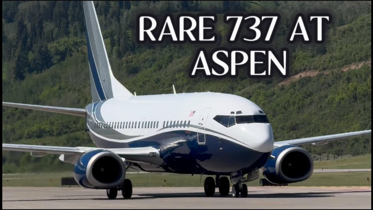 RARE 737 AT ASPEN AIRPORT + Gulfstream and Globals