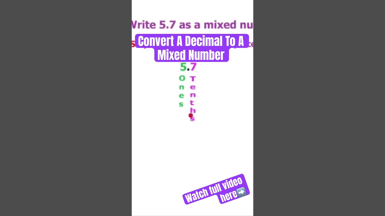 Convert A Decimal To A Mixed Number