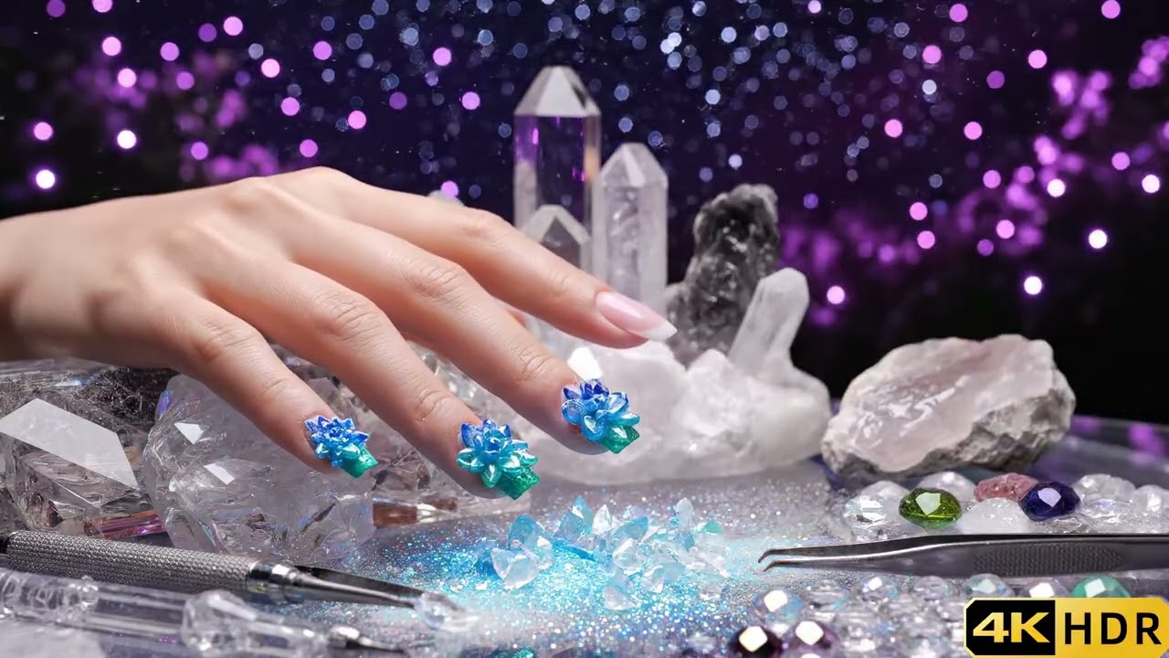 The Most ADDICTIVE Nail Art ASMR | Crystal Gems You Can't Stop Watching！#asmr #asmrvideo #relaxing
