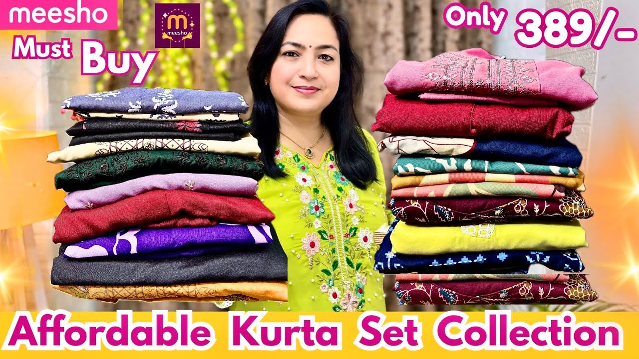 Meesho Affordable kurta set’s starting Rs.389 🌸Embroidery work /mirror work special #meesho 