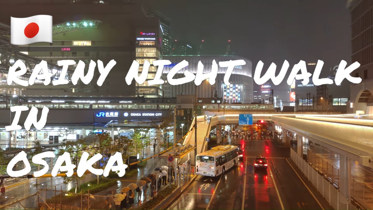 Walk Дождливая ночная прогулка в Осаке | Япония 4K ☔