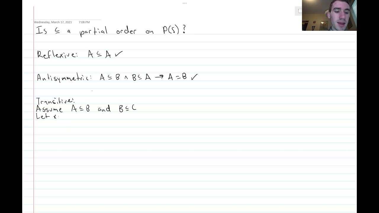Partial Order Walkthrough