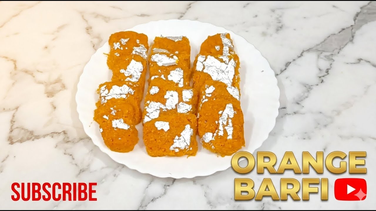 Homemade Orange Barfi  3 ingredients se banaye orange barfi Like | Share | Subscribe