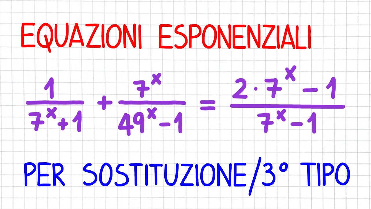 EQUAZIONI ESPONENZIALI 3 per sostituzione _ EE55