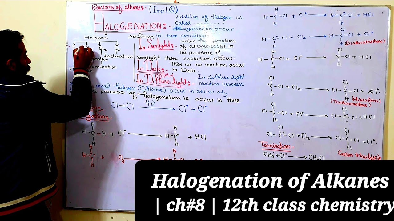 Halogenation of Alkanes  | ch#8 | 12th class chemistry