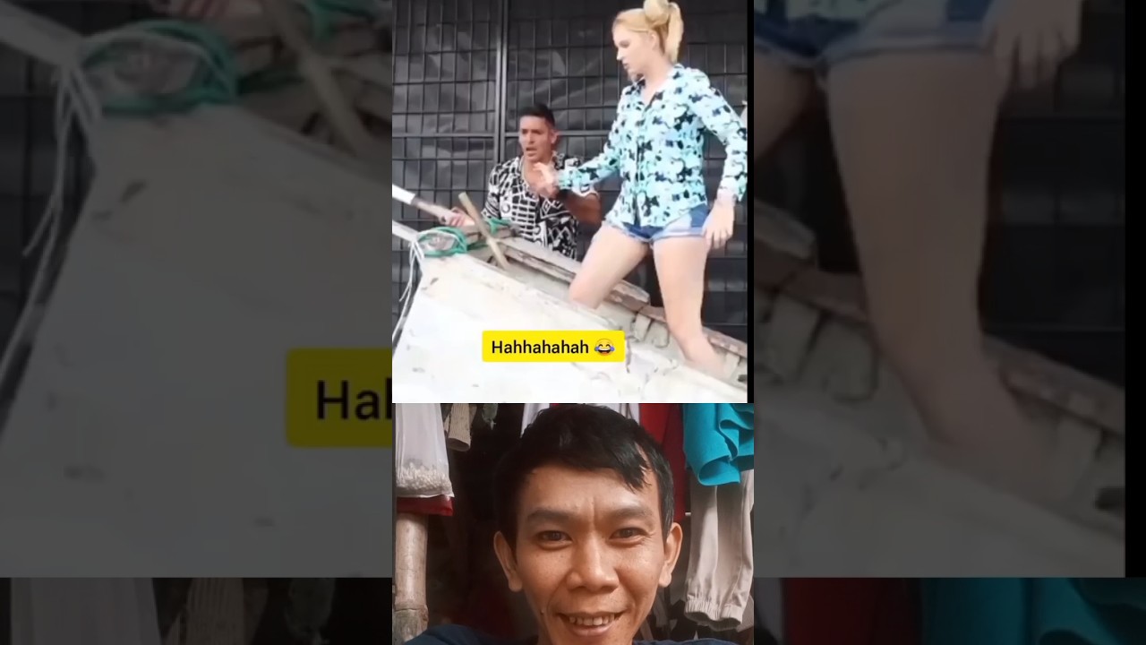lucu bikin ngakak Bule Naik Gerobak #reaction #shorts #funny