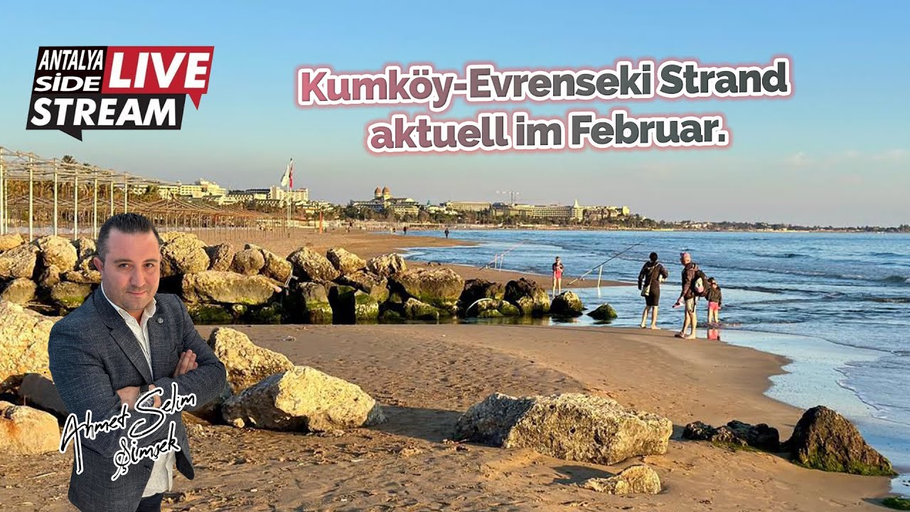 Kumköy-Evrenseki Strand und ein Teil der Ortsmitte aktuell im Februar.