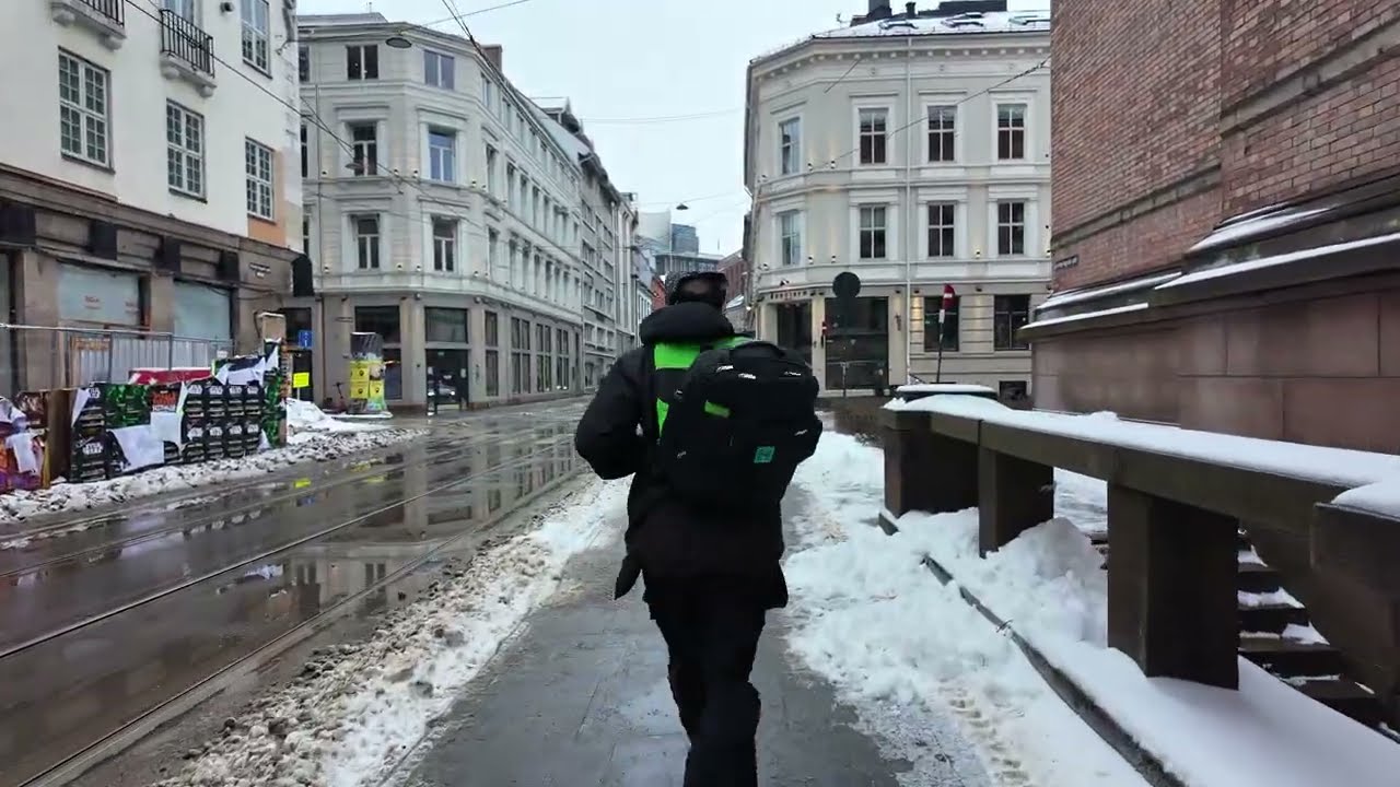 Oslo Winter Walk 4K | City Centre Stroll Norway ❄️🇳🇴