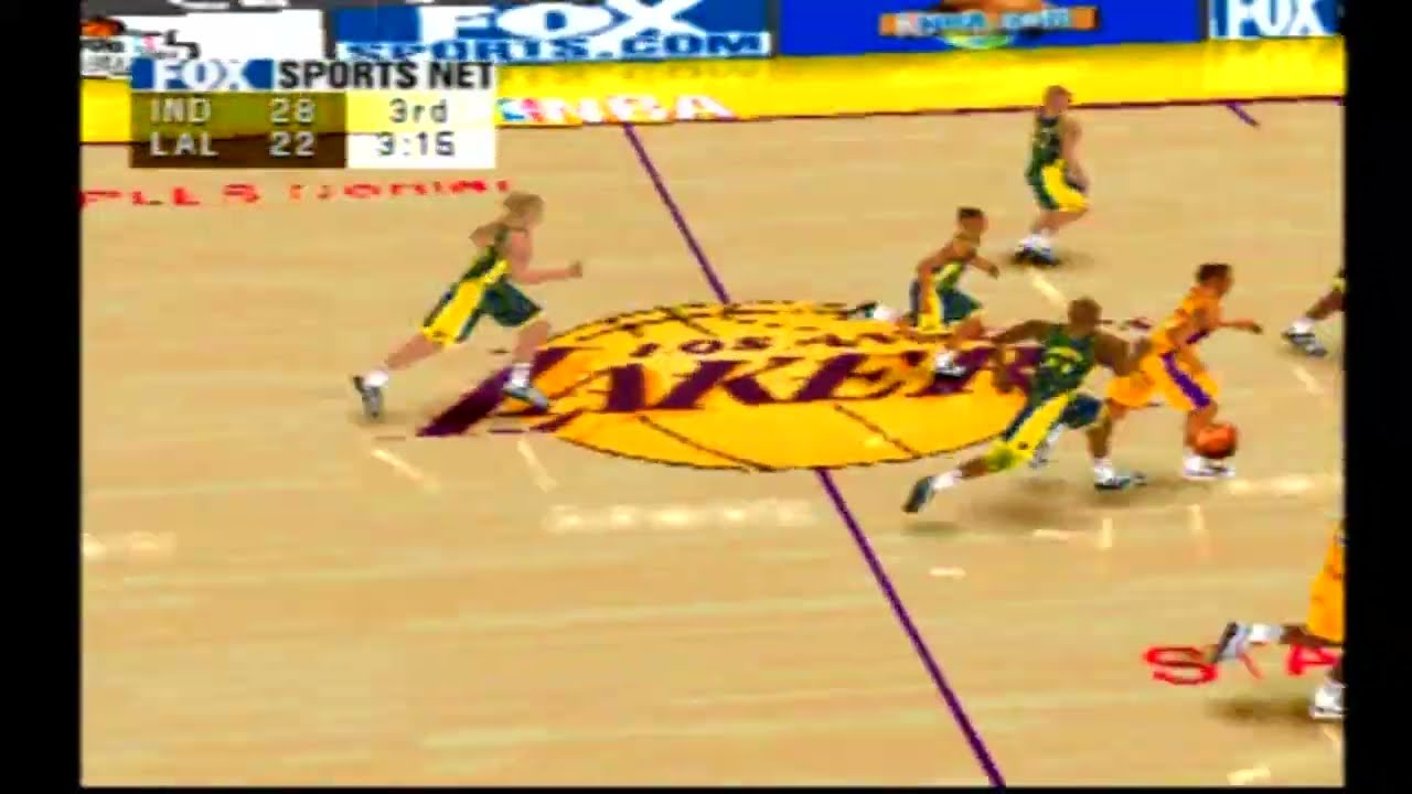NBA BASKETBALL 2000 (Sony Playstation) INDIANA PACERS vs LOS ANGELES LAKERS 
