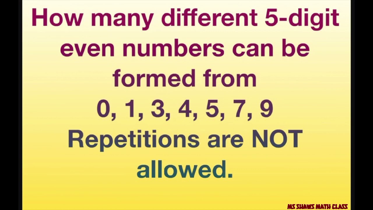 Сколько четных пятизначных чисел можно составить из цифр 0, 1, 3, 4, 5, 7, 9? Повторение не допус...