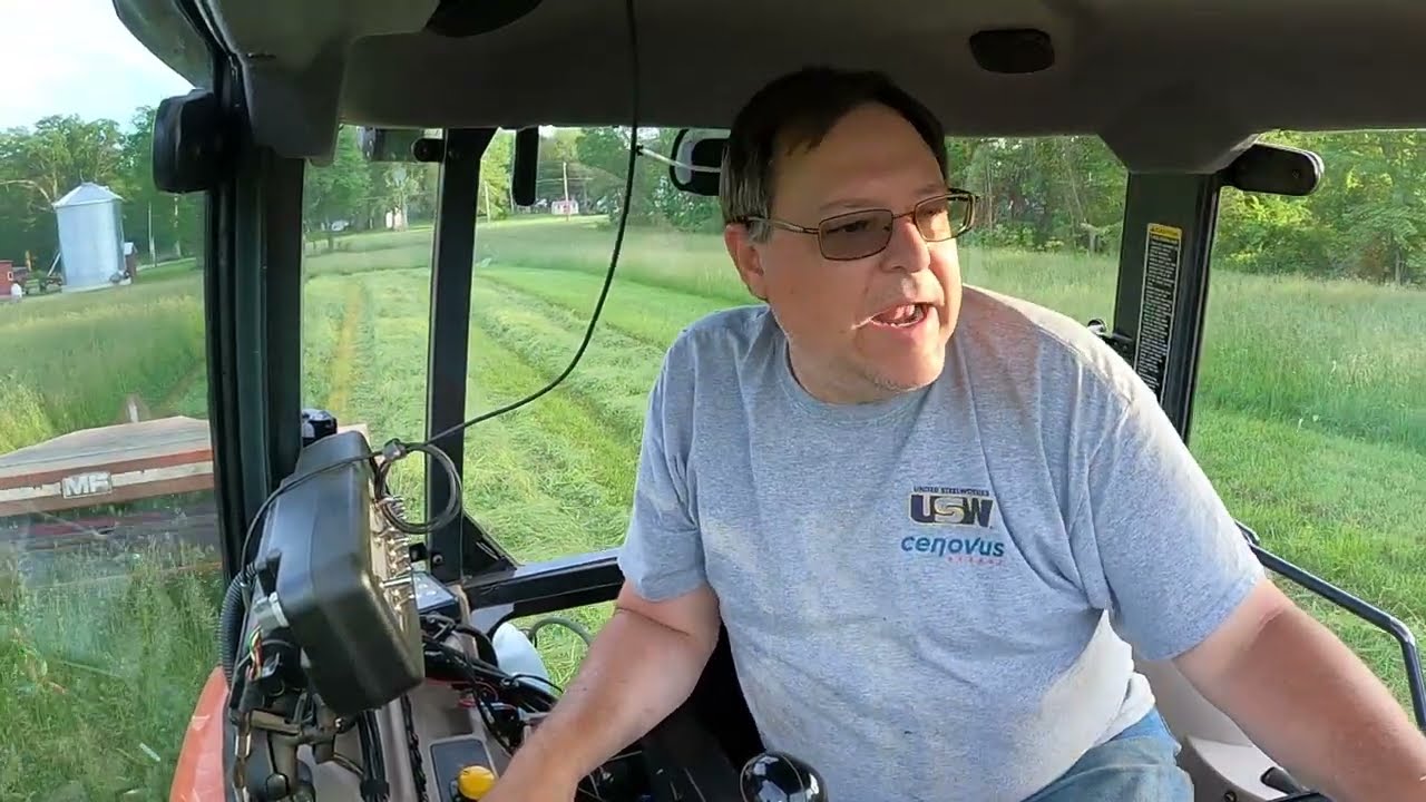 Getting the Hay off so We Don't have to Spray it to Plant Beans