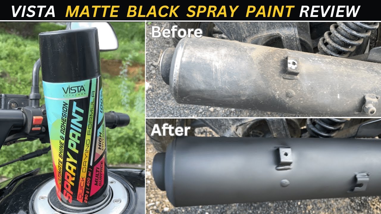 VISTA Matte Black Spray Paint For Bike & Car | Remove Scratch Easily