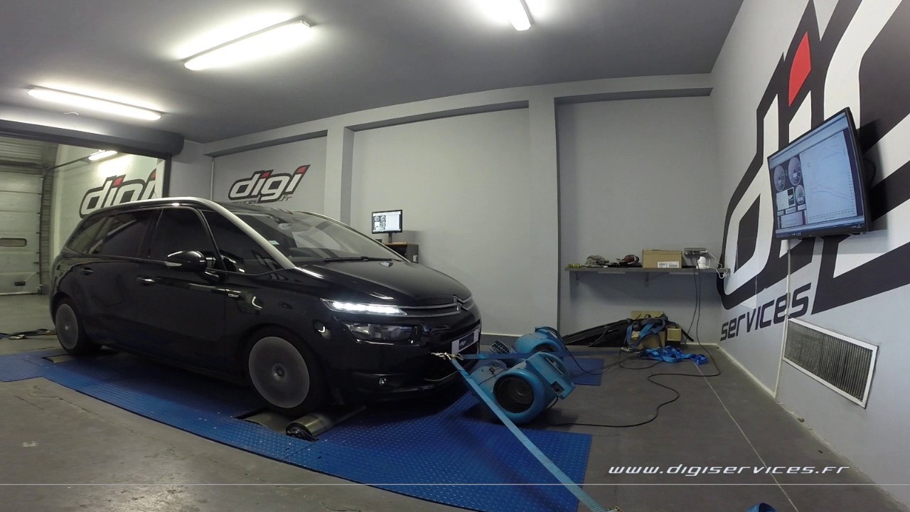 Citroen C4 Picasso 2.0 bluehdi 150cv AUTO Reprogrammation Moteur @ 165cv Digiservices Paris 77 Dyno
