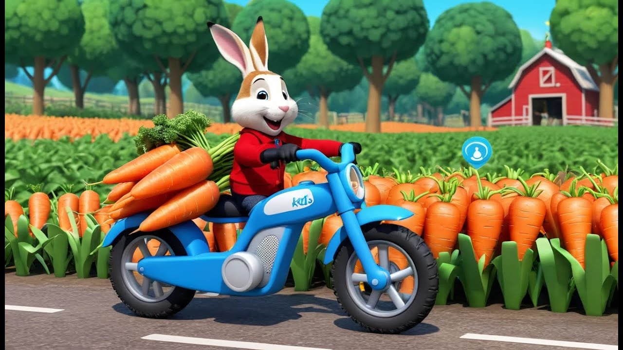 Tiny Bike Rides Past a Carrot Field | Funny and Cute Kids Animated Story 3D for Kids