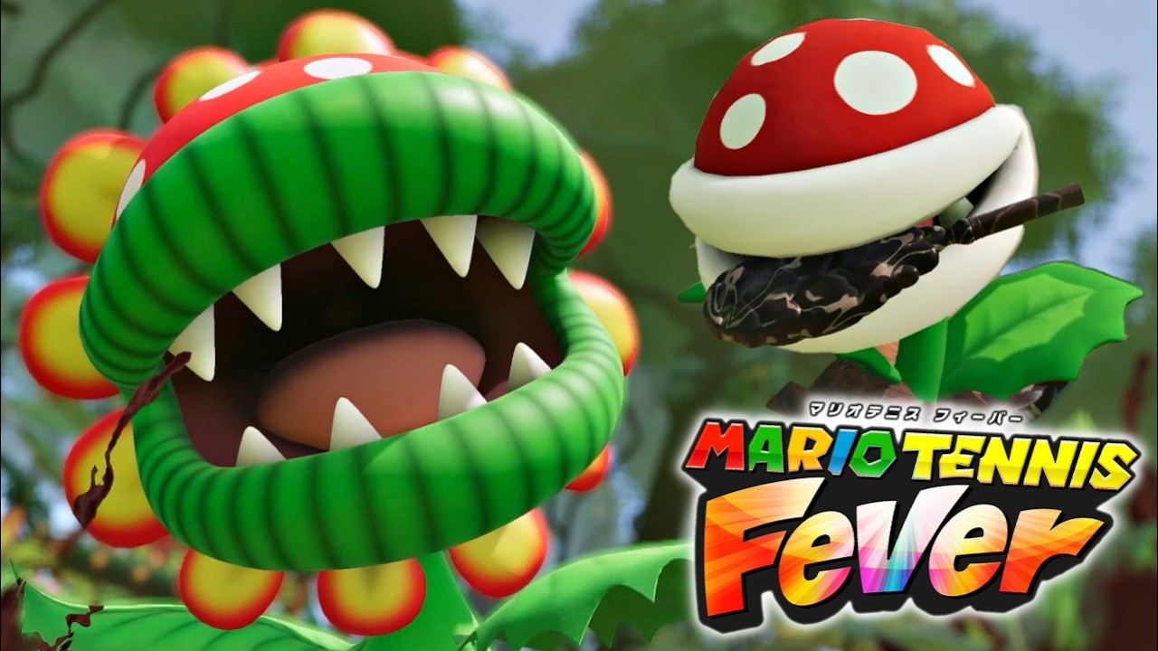 樹海に蔓延るパックンたちを退治する『マリオテニス フィーバー』
