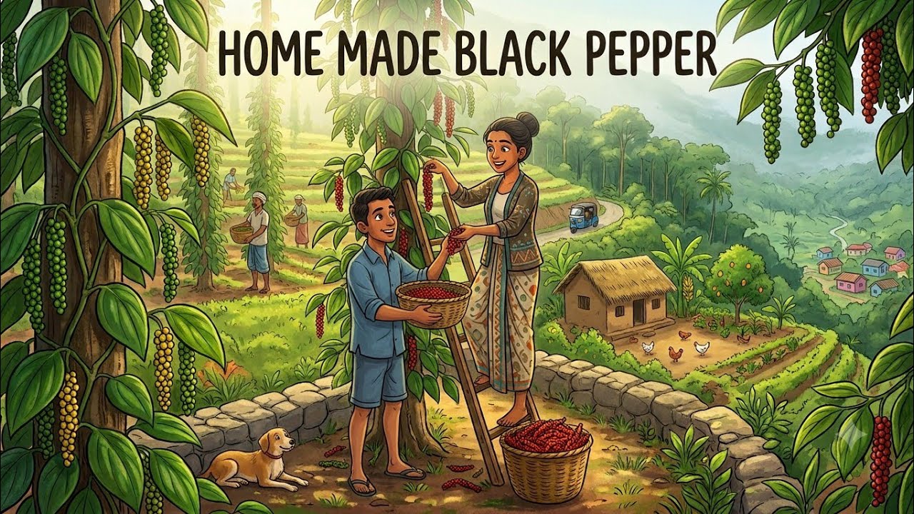 Home made black pepper |~🫛කෑම රස කර ගන්න ගෙදරදිම ගම්මිරිස් හදමු..🫛🥰