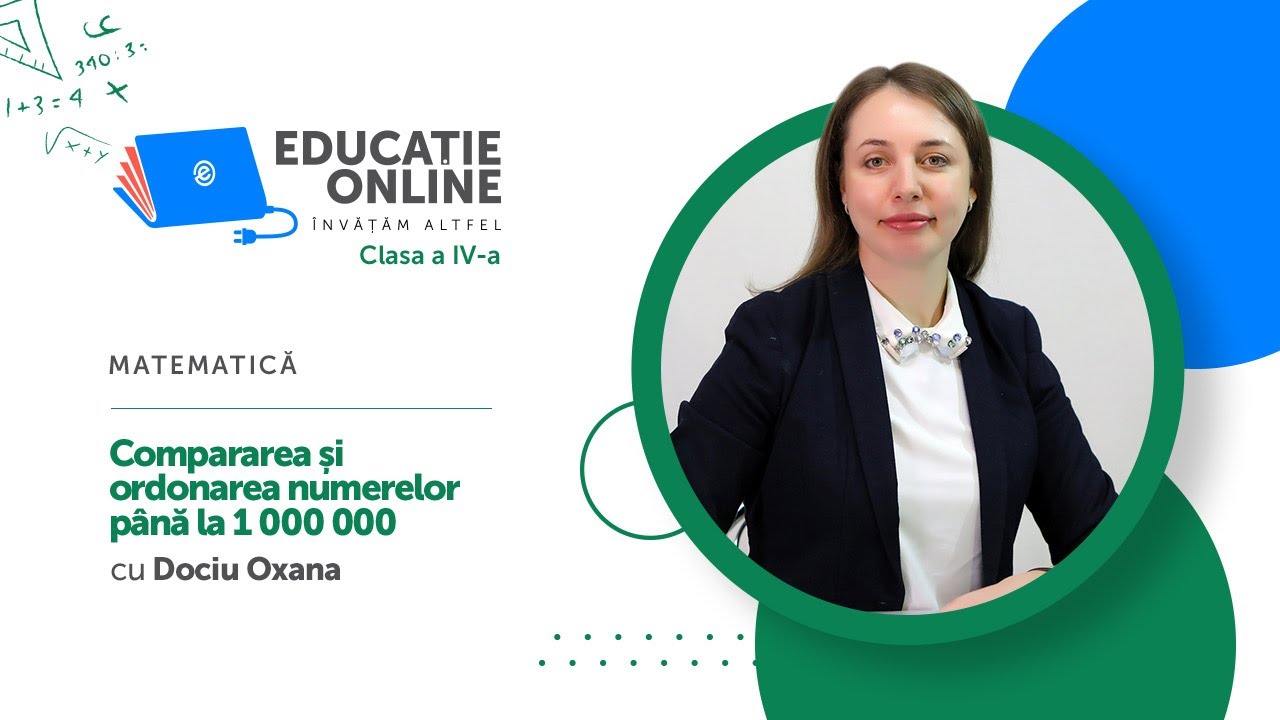 Matematică, Clasa a IV-a, Compararea și ordonarea numerelor până la 1 000 000