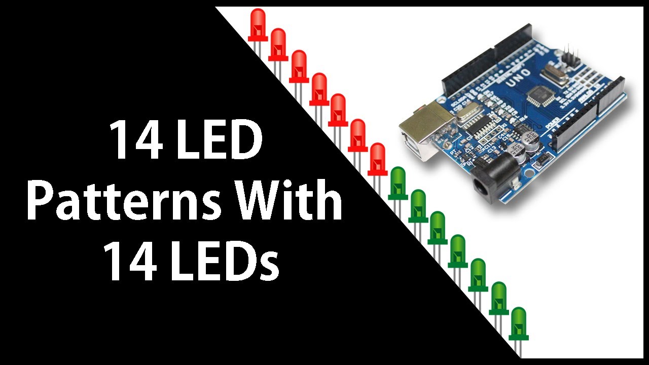 14 LED Patterns With 14 LED Using Arduino