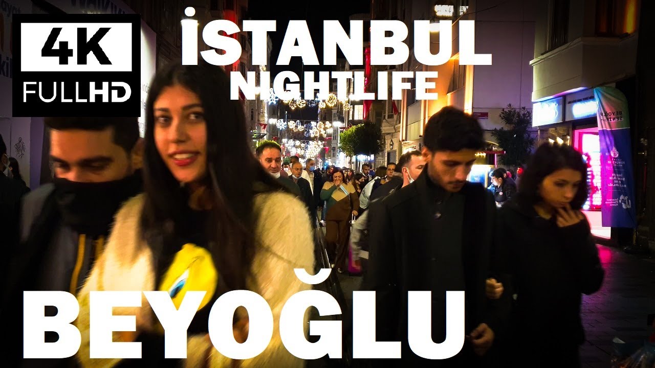 Istiklal Street Tramway Walking Tour | İstanbul Beyoğlu Nightlife | October 2021 4K HDR