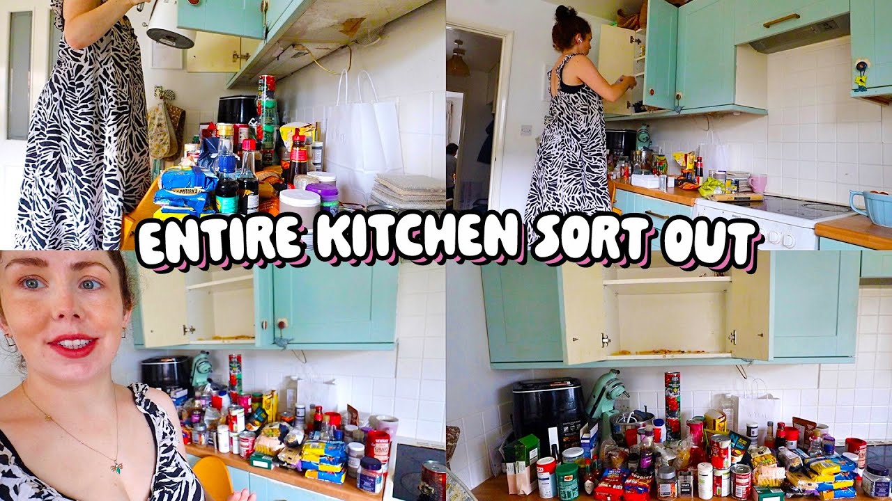 DECLUTTER AND ORGANISE MY ENTIRE KITCHEN WITH ME | Kitchen Organisation and Meal Plan | Moving Vlogs