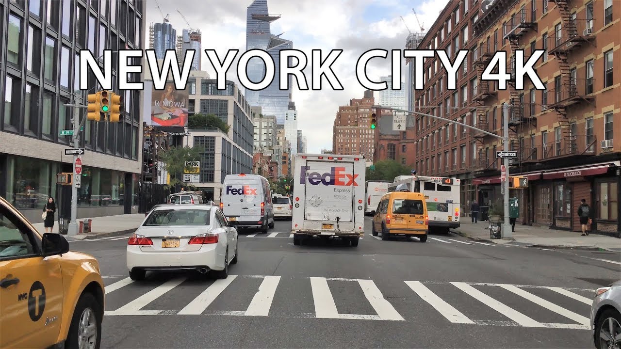 New York City 4K - Hudson Yards - Driving Downtown - USA