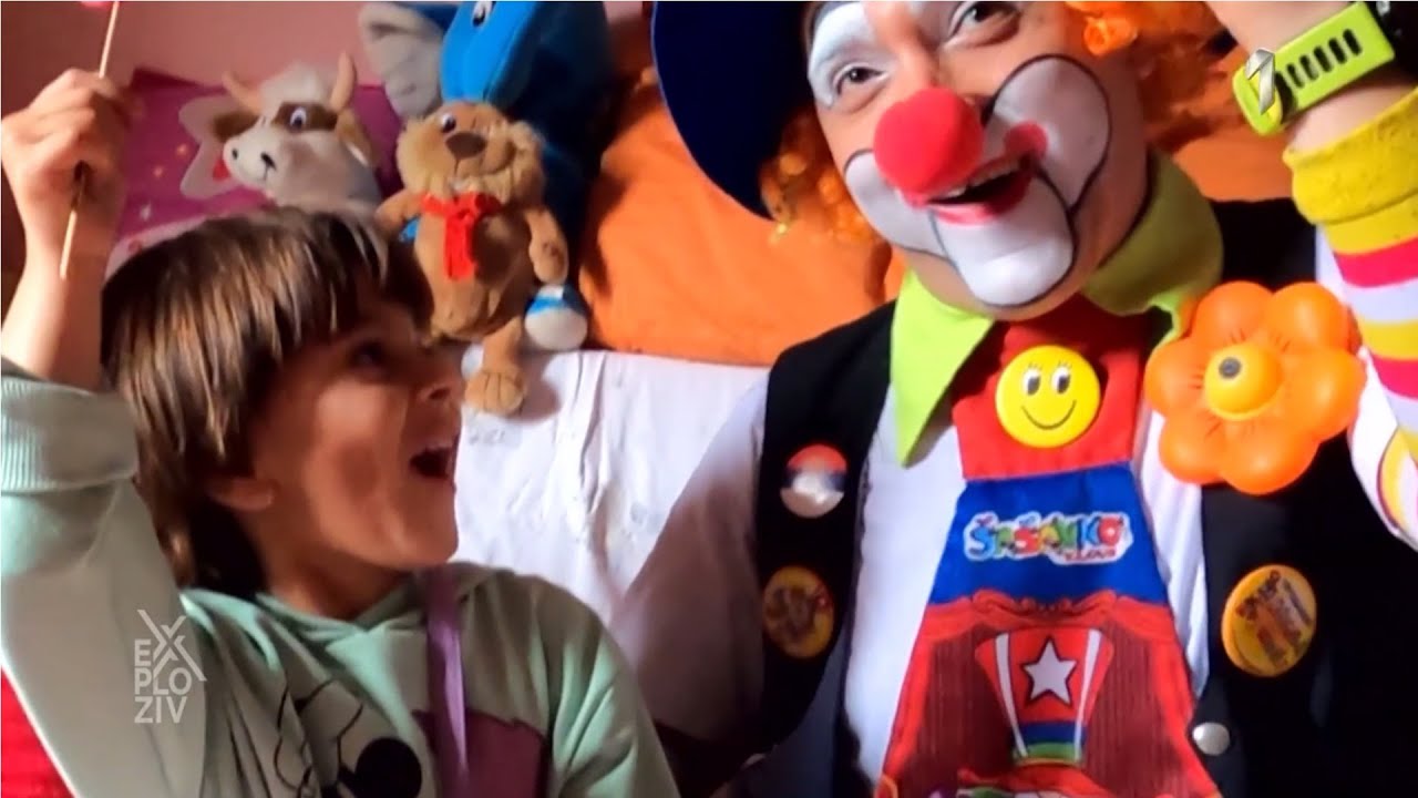 Klovn Šašavko u Ekplozivu PRVA TV poseta maloj  ZOKI