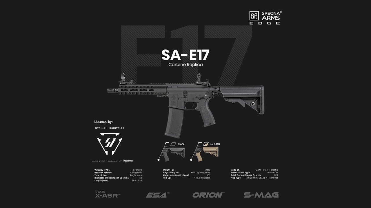 Specna Arms E17-L เวอร์ชั่นใหม่ 2023 พานท้ายแบบใหม่ ศูนย์หน้า-หลัง ใหม่