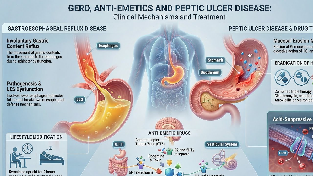 GIT | GERD , ANT-EMETICS & PEPTIC ULCER DISEASE | PHARMACOLOGY 