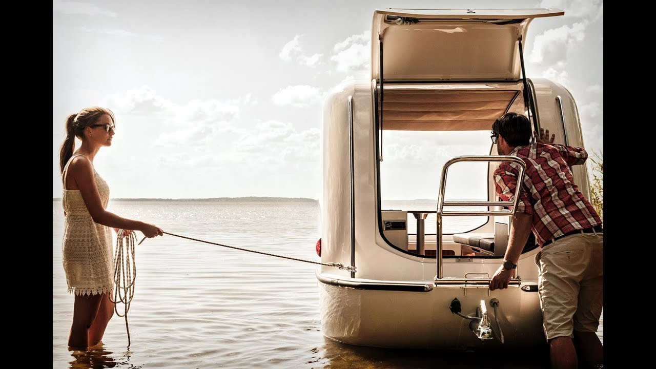 The Sealander  Amphibious Camper  Caravan Boat Designed for Land and Sea