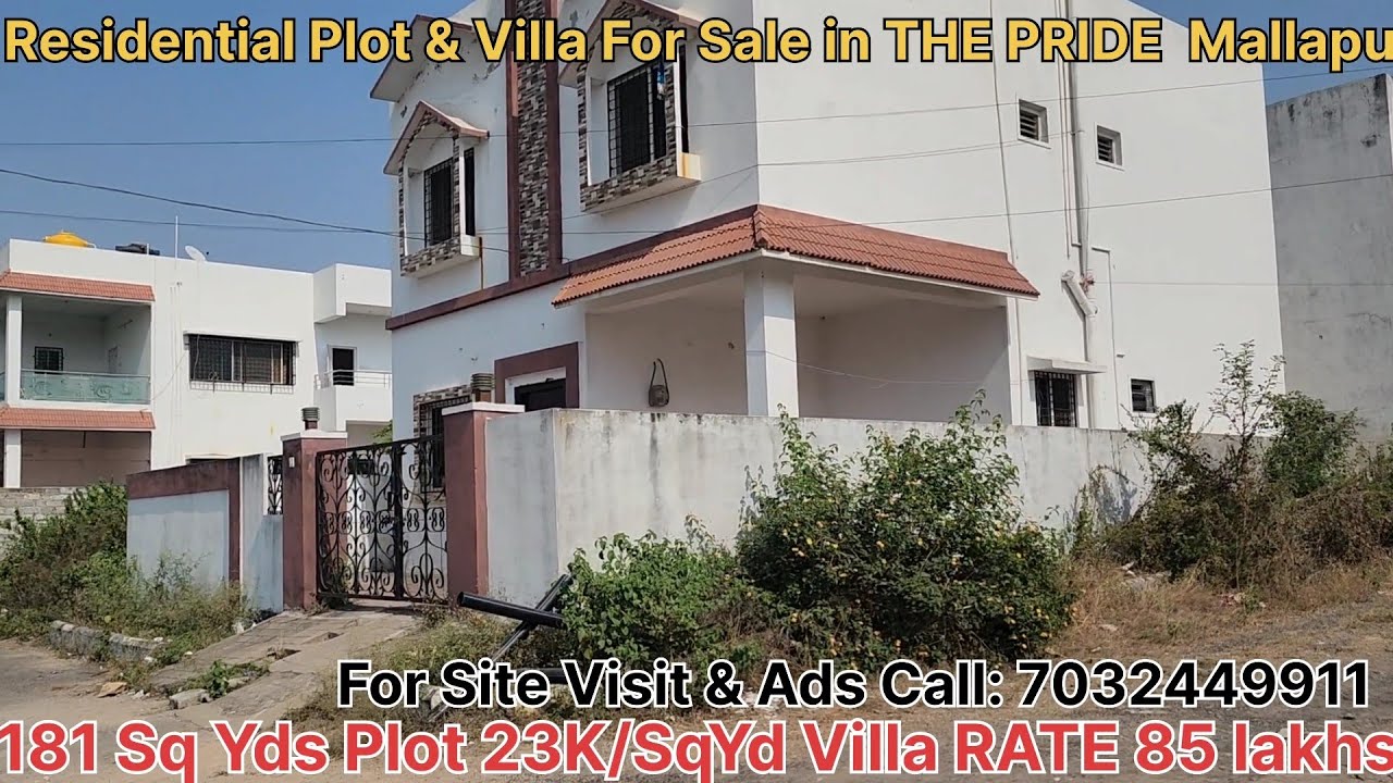 Residential Plot & Villa For Sale in THE PRIDE Balapur Mallapur Hyderabad 181SqYd PlotVilla 23K/SqYd