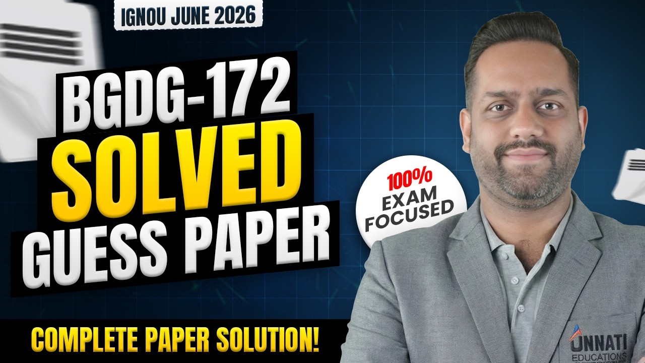 BGDG 172 Guess Paper 2026 | IGNOU Gender Sensitization : Society and Culture BGDG 172 Imp Questions
