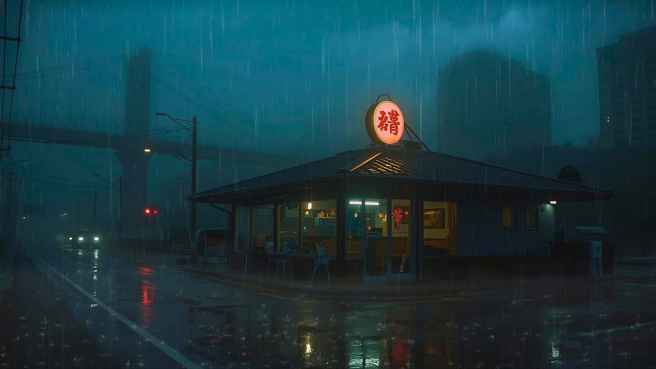 Retro America x Showa Japan ☔ Rainy Lofi Ambience (24/7 Live)