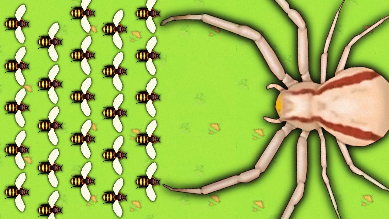 Huge BEE ARMY vs GIANT Crab Spider In Pocket Bees!