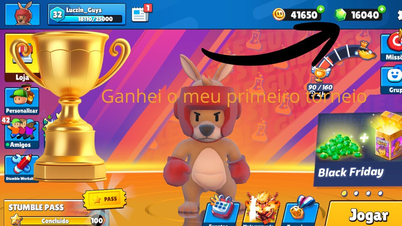 Como Ganhei meu primeiro torneio no stumble guys😱