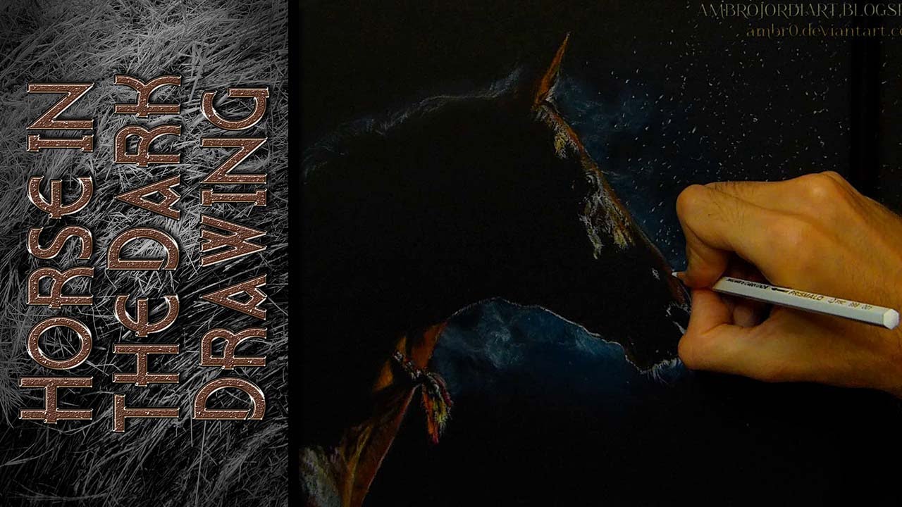 Horse in the dark Drawing