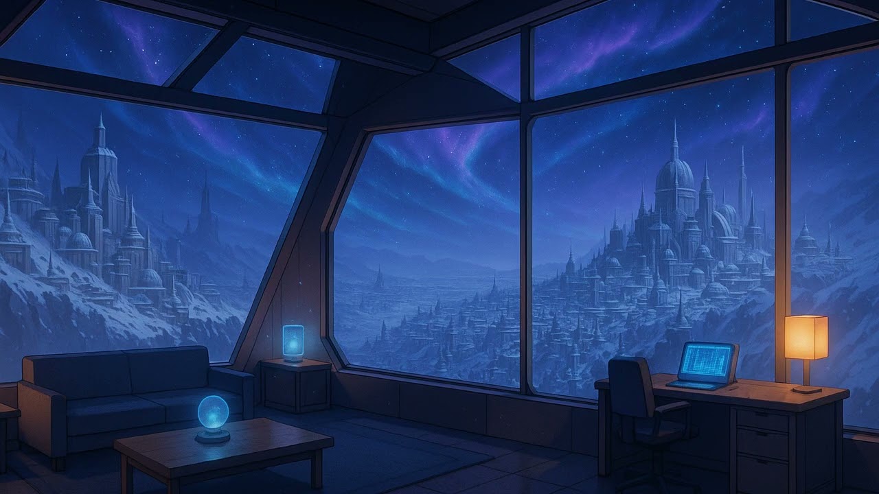 working softly above snow and stars 🌌✨ | space lofi