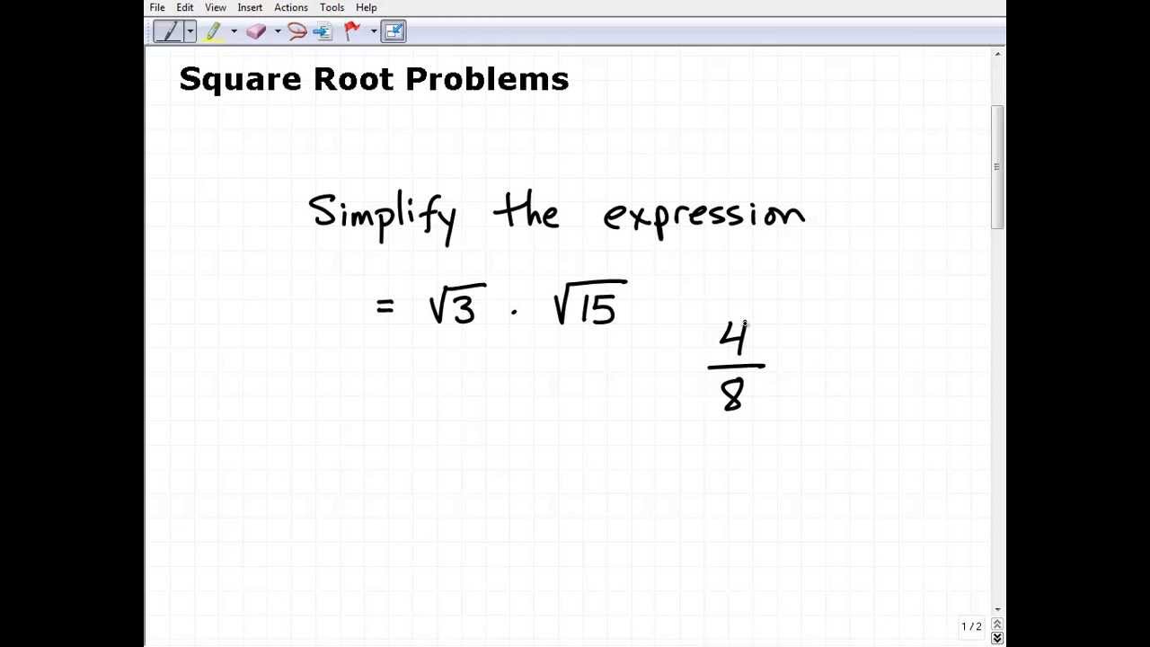 Homeschool Math Problem Simplifying Square Roots and Radicals TabletClass Math