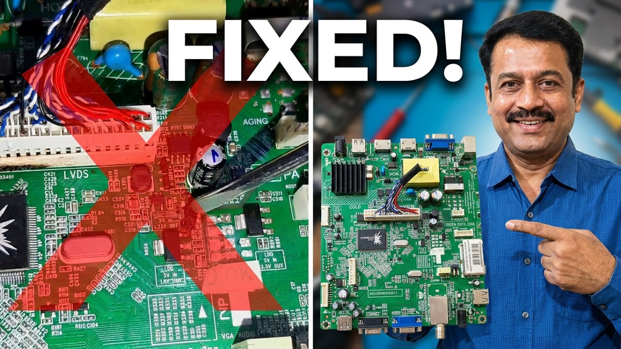 Installation of Universal LED TV Board to any LCD TV | V56U11 | By Vinod Kenny