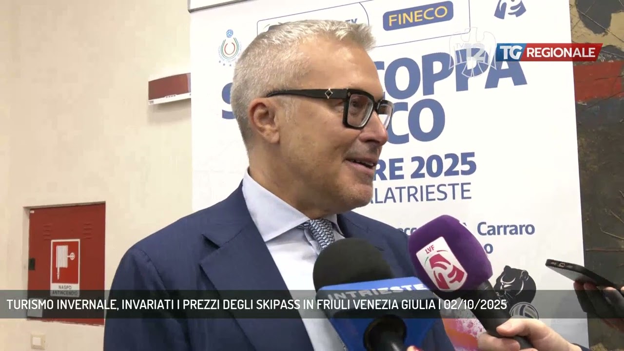TURISMO INVERNALE, INVARIATI I PREZZI DEGLI SKIPASS IN FRIULI VENEZIA GIULIA | 02/10/2025