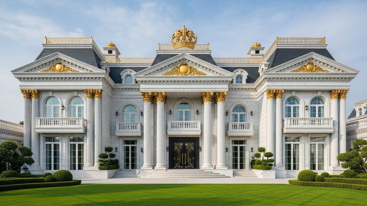 Inside a Royal Neoclassical Palace Mansion | Ultra Luxury White & Gold Dream Home Tour