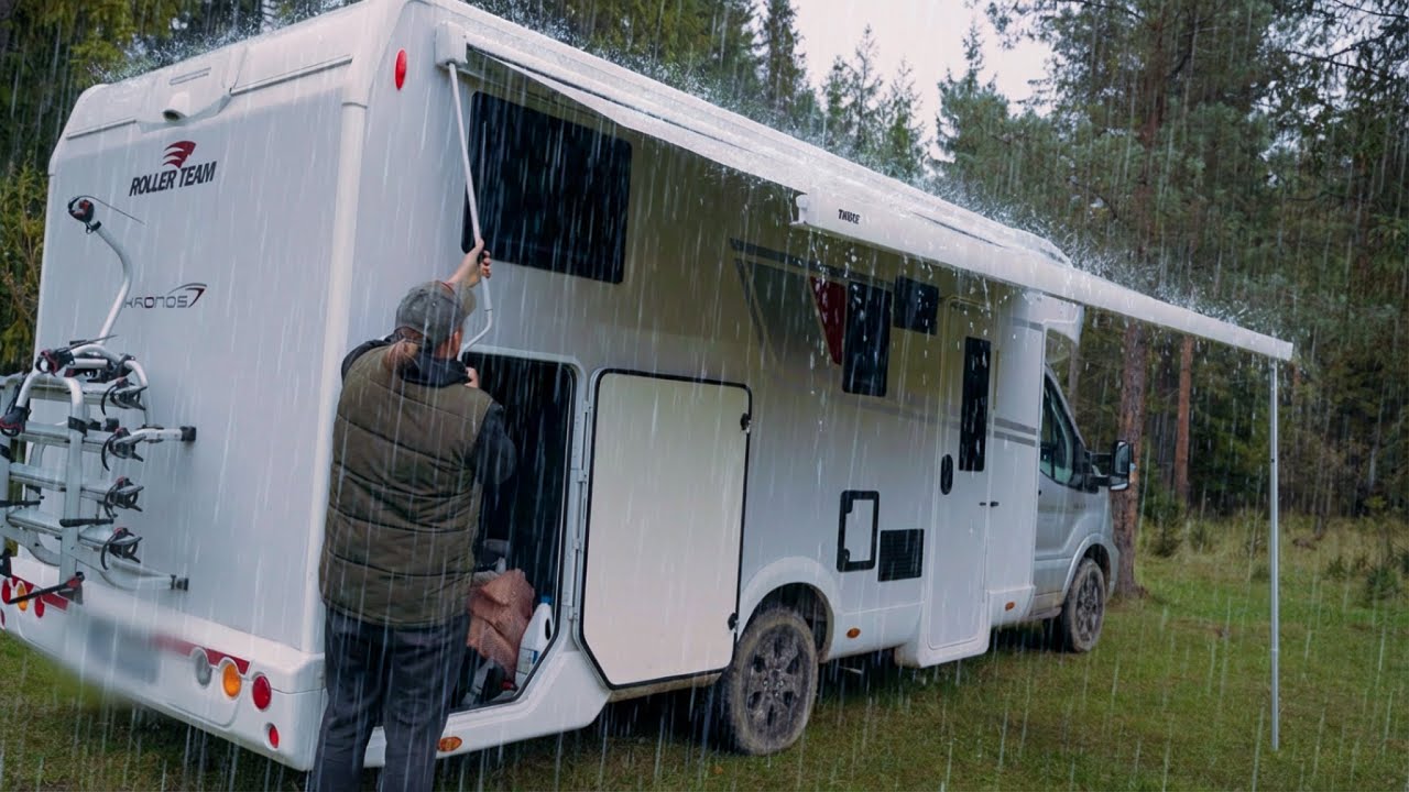 Mountain River Sounds & Light Rain — Relaxing Camping