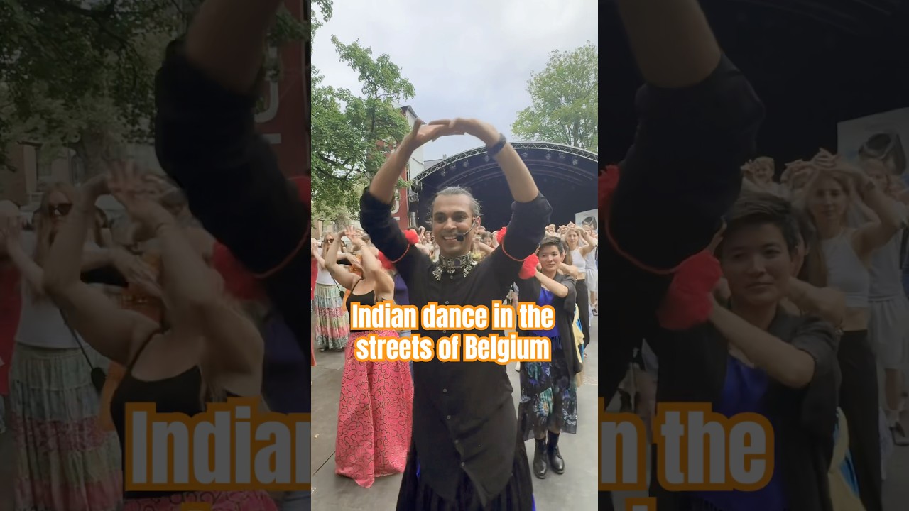 Rajasthani dance in the streets of Belgium