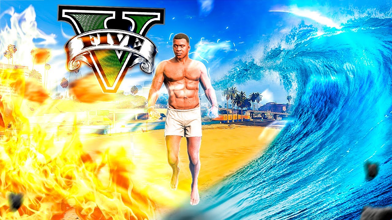 GTA 5 pero FRANKLIN TIENE PODERES ELEMENTALES !! (MODS) - ElChurches