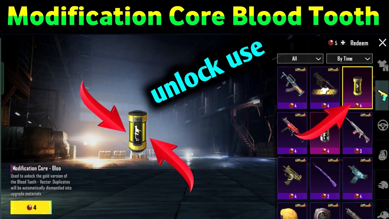 Mythic Forge Modification Core Blood Tooth is here in PUBG BGMI Unlock Platinum 4.0 update pub