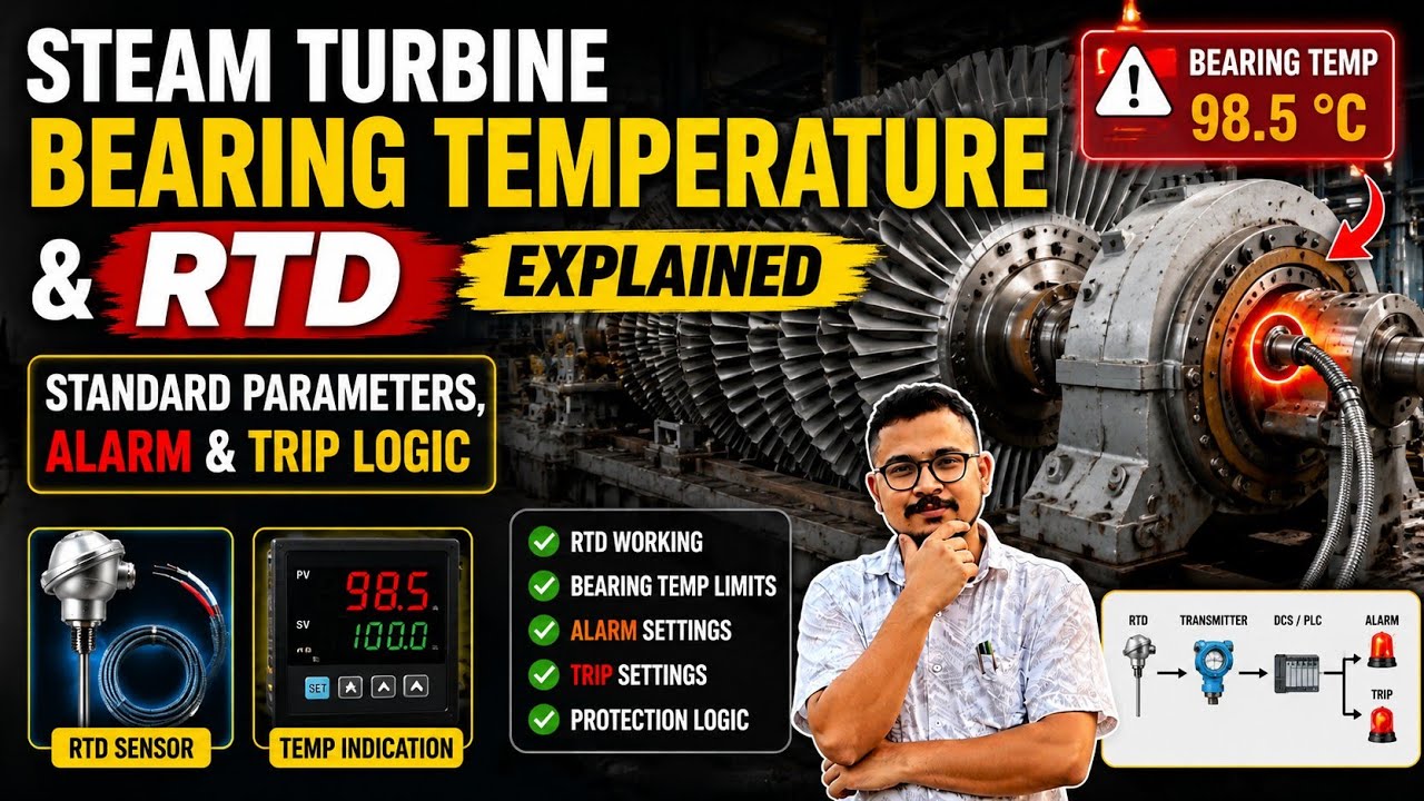 Steam Turbine Standard Parameters Explained||Lube Oil Temperature & Bearing Temperature Alarm & Trip
