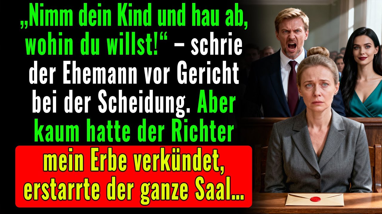 „Nimm dein Kind und verschwinde!“ – schrie der Ehemann vor Gericht, doch beim Erbe wurde er blass!