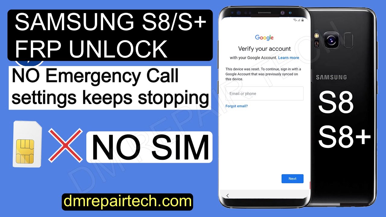 SAMSUNG Galaxy S8/S8+ FRP Bypass NO SIM/App info not open/NOT Apps installed - FRP Tool - Method - 2