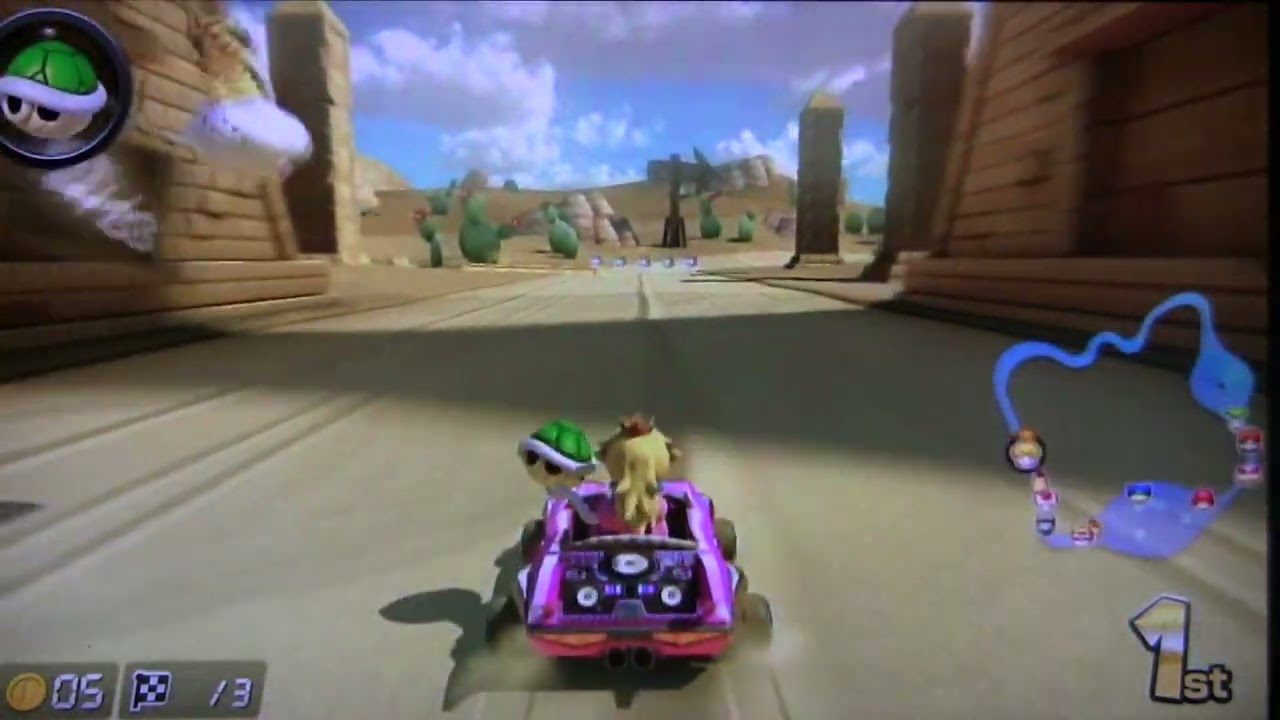 Mario Kart 8 Banana Cup: Dry Dry Desert (Peach | Woofer Pink | Wide Tires) – Clean No Commentary